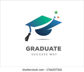 success Cap hat graduate star logo symbol design illustration