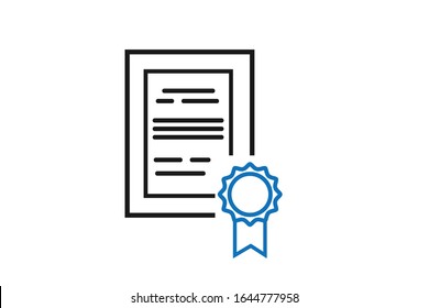 Success certificate icon vector on white background 