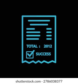 Success checklist with 2012 total and green checkmark icon on dark background