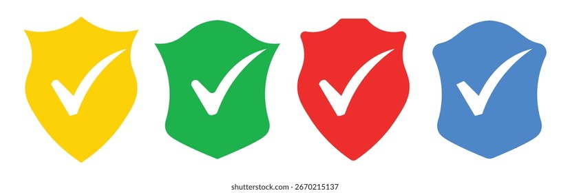 Concepto de marca de verificación de éxito diseño ascendente conjunto colorido tipo de planta Vector