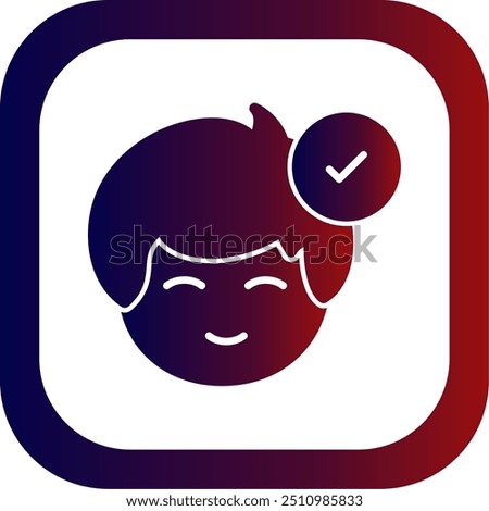 Success checkmark Glyph Gradient Round Corner Vector Icon Design