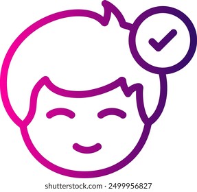 Success checkmark Line Gradient Vector Icon Design