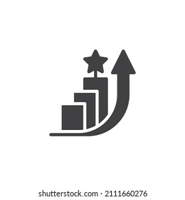 Success Coaching vector icon. filled flat sign for mobile concept and web design. Coach for positive progress glyph icon. Symbol, logo illustration. Vector graphics