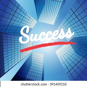 Success concept with abstract background