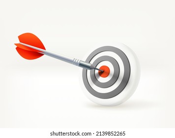 Success concept with arrow in the aim. 3d vector illustration