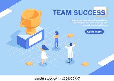 Success concept banner. Can use for web banner, infographics, hero images,flat design icon vector illustration