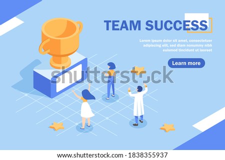 Success concept banner. Can use for web banner, infographics, hero images,flat design icon vector illustration
