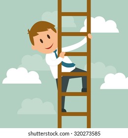 Success concept, Business entrepreneur cartoon design, vector illustration 