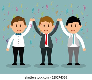 Success concept, Business entrepreneur cartoon design, vector illustration 