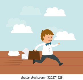 Success concept, Business entrepreneur cartoon design, vector illustration 