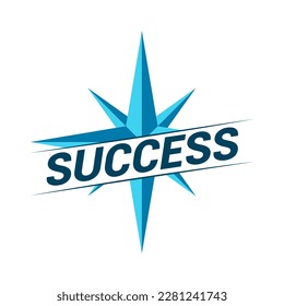Success Concept, Compass Isolated Vector Illustration