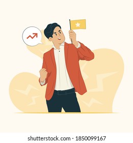 Success concept illustration for banner, poster, website, etc.