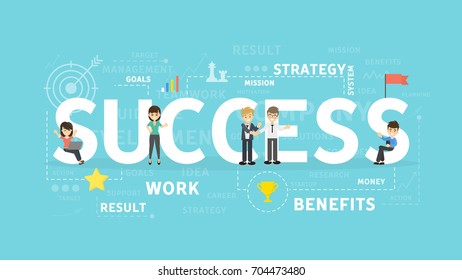 Success concept illustration. Idea of win, achievement and lifestyle.