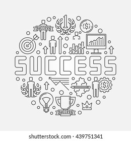 Success concept illustration. Vector round linear success symbol. Productivity and efficiency sign
