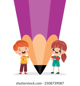 Success Concept With Kids And Pencil