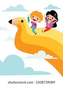 Success Concept With Kids And Pencil