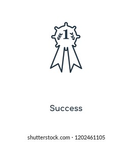 Success concept line icon. Linear Success concept outline symbol design. This simple element illustration can be used for web and mobile UI/UX.