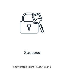 Success concept line icon. Linear Success concept outline symbol design. This simple element illustration can be used for web and mobile UI/UX.