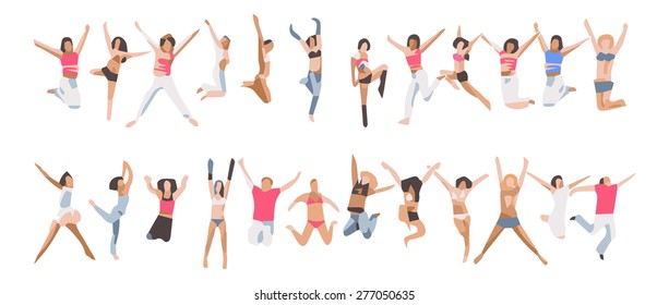 Success Concept People Jumping 