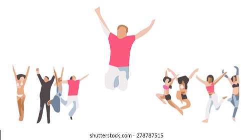 Success Concept People Jumping 
