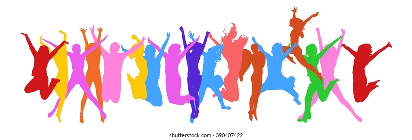 Success Concept People Jumping Stock Vector (Royalty Free) 390407422 ...