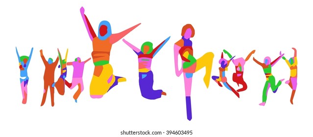 Success Concept People Jumping 