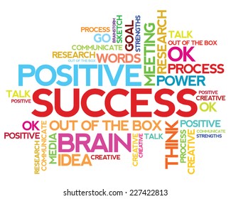 Success concept related words in tag cloud isolated on white background