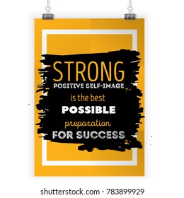 Success concept typography poster. Rough design. Vector phrase on dark background. Best for cards design, social media banners.