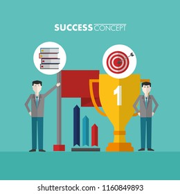 success concept winner card