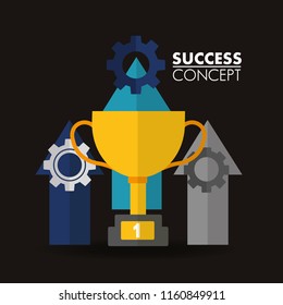 success concept winner card