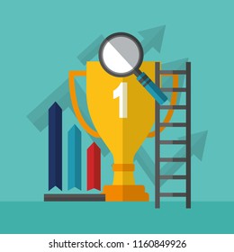 success concept winner card