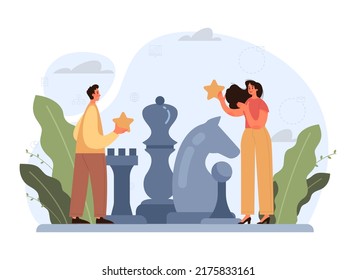 Success concept. Winning in competition. Getting reward or prize for achievement. Goal, inspiration. hard work and result. Vector illustration in cartoon style