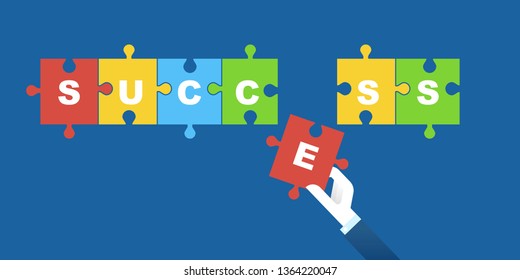 Success concept-putting together a puzzle,vector illustration.
EPS 10.
