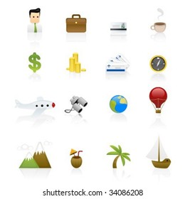 Success concepts. Business and travel vector icons.