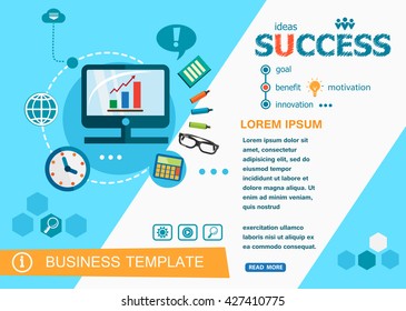 Success concepts of words learning and training. Success flat design banners for website and mobile website, easy to use and highly customizable.