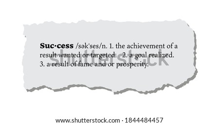 Success Definition on a Torn Piece of Paper