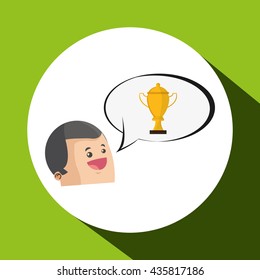 Success design. Winner icon. Flat illustration, vector graphic