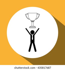 Success design. Winner icon. Flat illustration, vector graphic