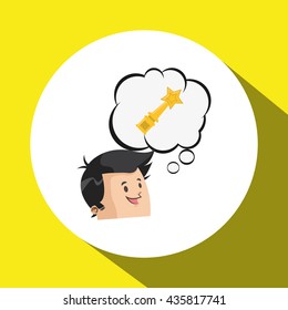 Success design. Winner icon. Flat illustration, vector graphic
