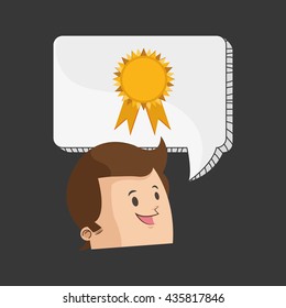 Success design. Winner icon. Flat illustration, vector graphic
