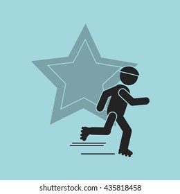 Success design. Winner icon. Flat illustration, vector graphic