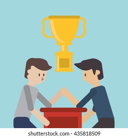 Success design. Winner icon. Flat illustration, vector graphic
