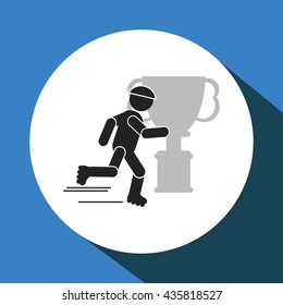 Success design. Winner icon. Flat illustration, vector graphic
