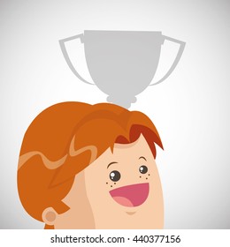 Success design. Winner icon. Flat illustration, vector graphic