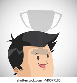 Success design. Winner icon. Flat illustration, vector graphic