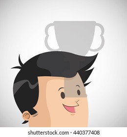 Success design. Winner icon. Flat illustration, vector graphic