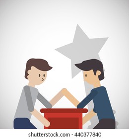 Success design. Winner icon. Flat illustration, vector graphic