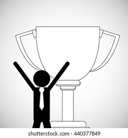 Success design. Winner icon. Flat illustration, vector graphic