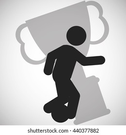 Success design. Winner icon. Flat illustration, vector graphic