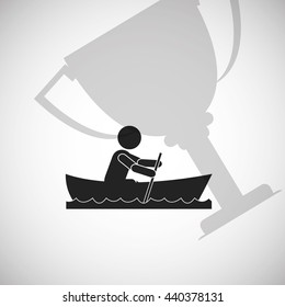 Success design. Winner icon. Flat illustration, vector graphic